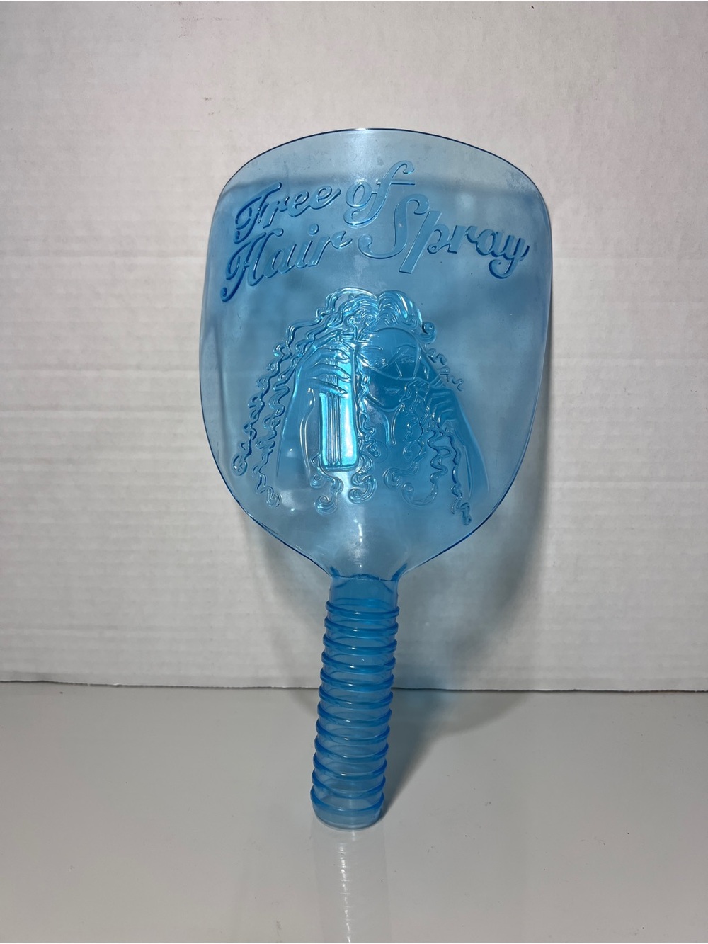 Vintage Blue Plastic Salon Face Shield Hair Styling Protector Retro Beauty